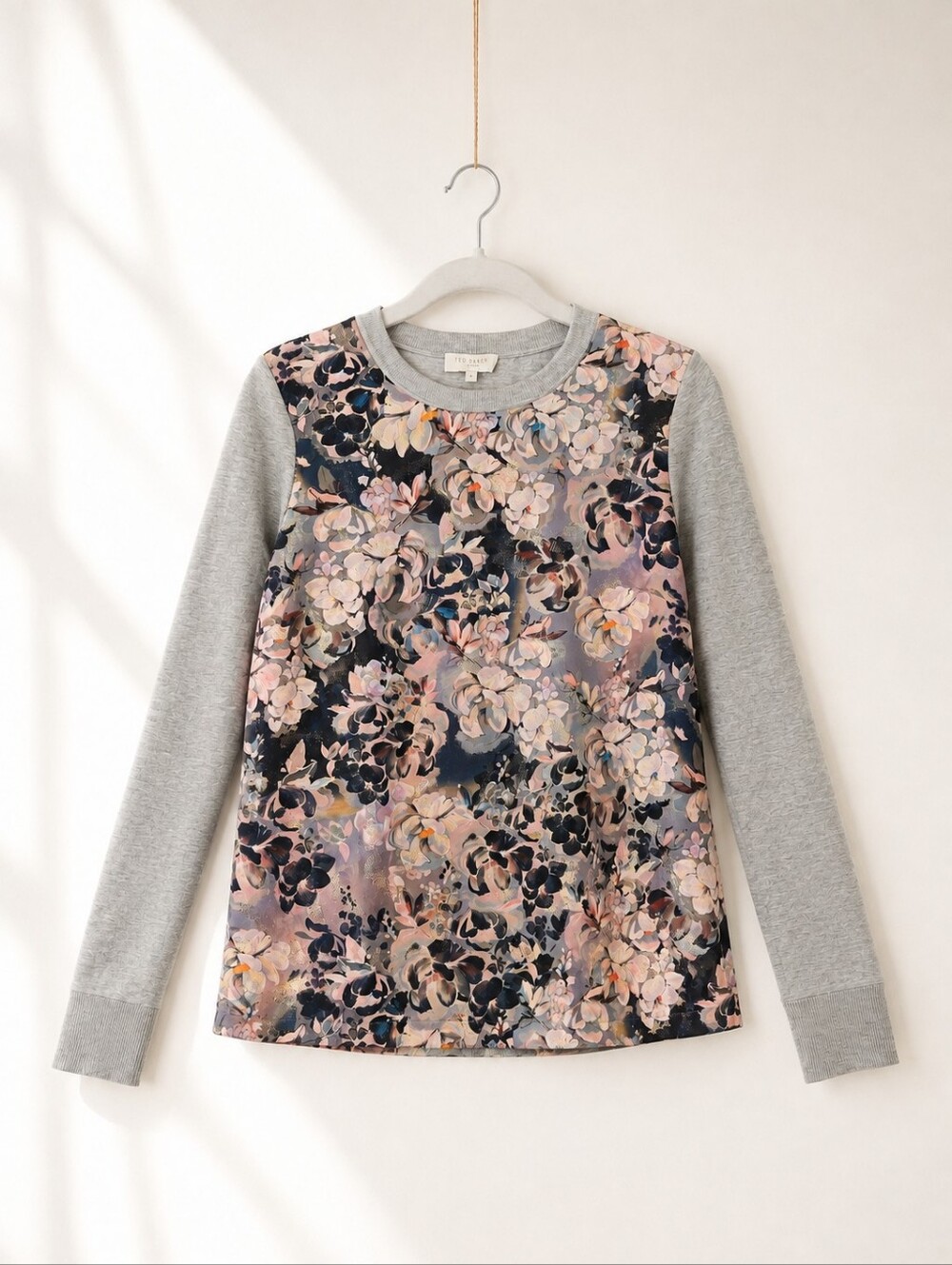 Ted Baker Imijen Sweater Mixed Media Tapestry Floral Metallic Size 2 Medium